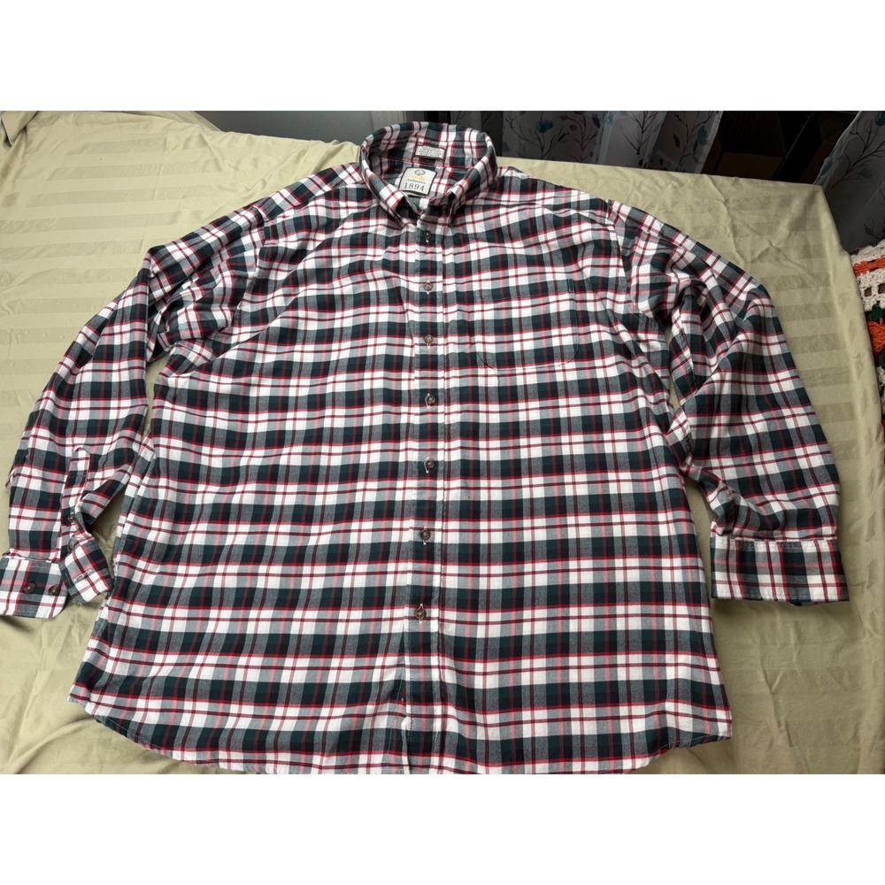 Viyella Authentics 1894 Mens XXL Cotton Cashmere Plaid Button up Shirt black red